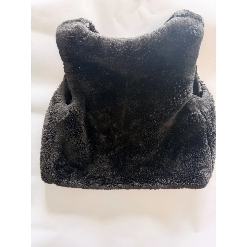 Cat & Jack Girls Black Faux Fur Vest Party Size XS 4/5 Holiday